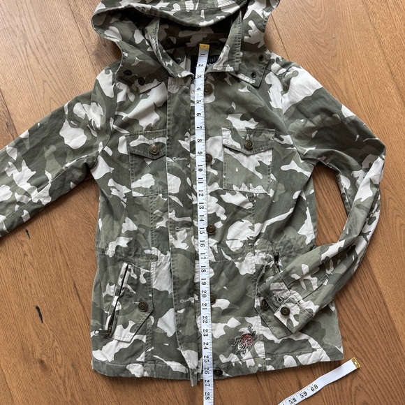 Harley Davidson Ladies Camouflage Rose Patch Hooded Jacket - Size S - EUC - Picture 9 of 14